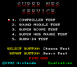 SNES BURN-IN/TEST Cart