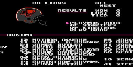 NES TECMO CFL Football 2025